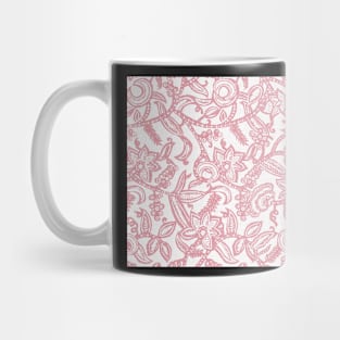 Vintage floral lace (pink invert) Mug